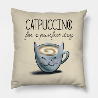 catpuccino: for a purrfect day by Blacklinesw9 Pillow