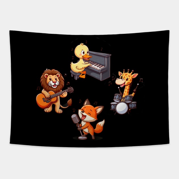 Wild Jam Session Tapestry by Lovely Animals