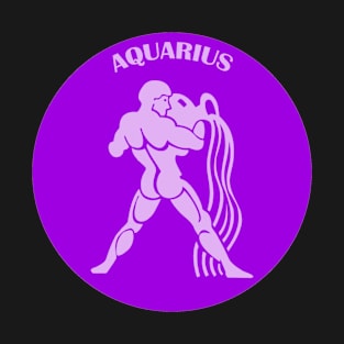 Aquarius Astrology Zodiac Sign - Aquarius Man Water Birthday Gift - Purple and Lavender T-Shirt