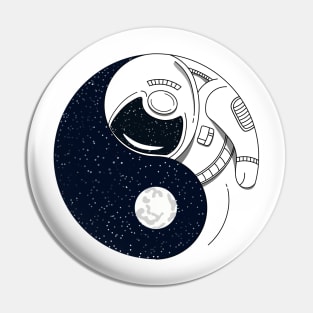 Nasa Astronaut Ying Yang Symbol Pin