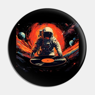 Astronaut Outer Space Vinyl Music DJ Gifts Funny Space Pin