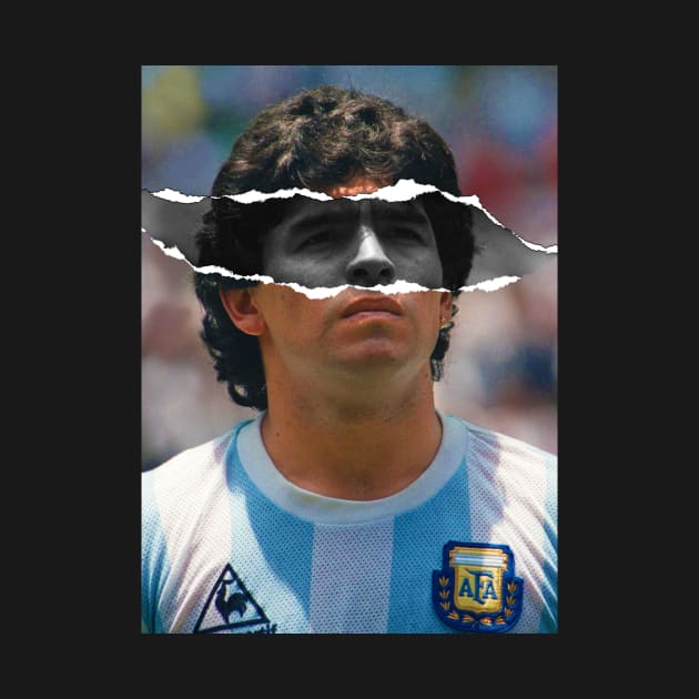 Diego Armando Maradona Dios 10 Portrait by Paskwaleeno