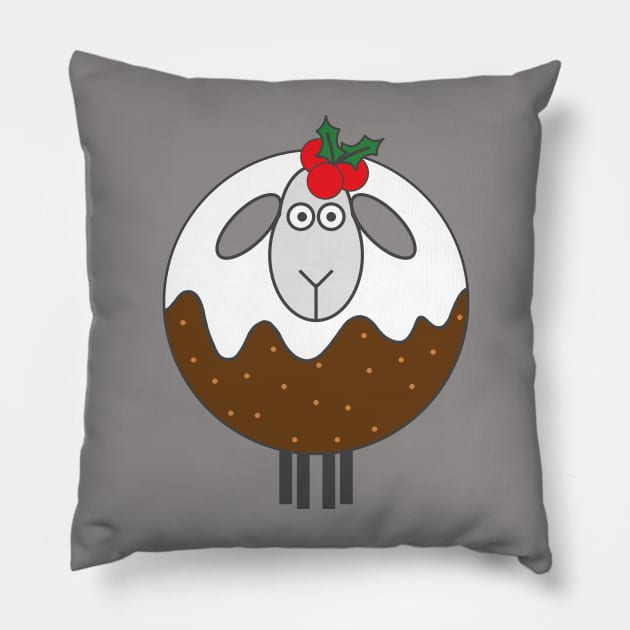 Fancy Dress Christmas Pudding Sheep Pillow by MacPean