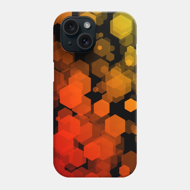 Hexagon Pattern - Red, Orange, Yellow Phone Case by TheWildOrchid