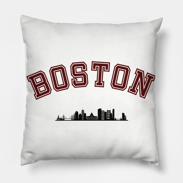 Boston Skyline Pillow by High Altitude