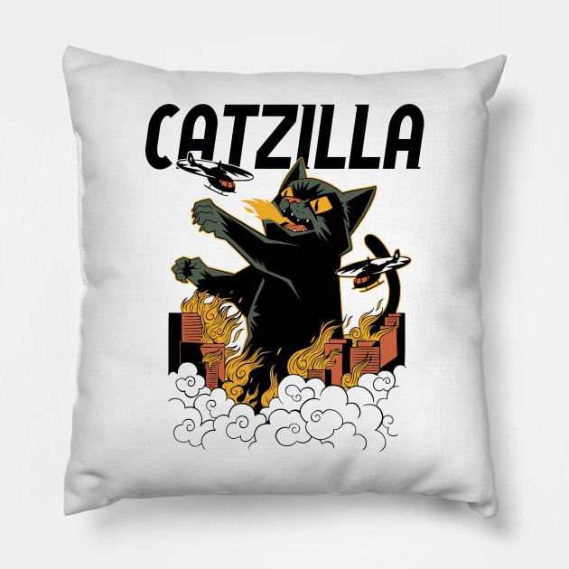 catzilla Pillow by ArtRoute02