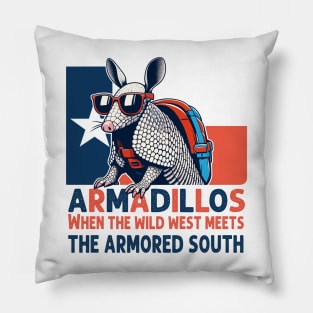 Armadillo - Texas Armadillo: When the Wild West meets the Armored South. Pillow