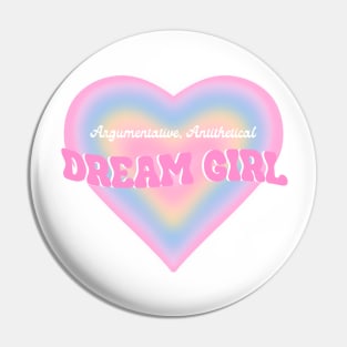 Argumentative, Antithetical Dream Girl Pastel Heart Swiftie Pin