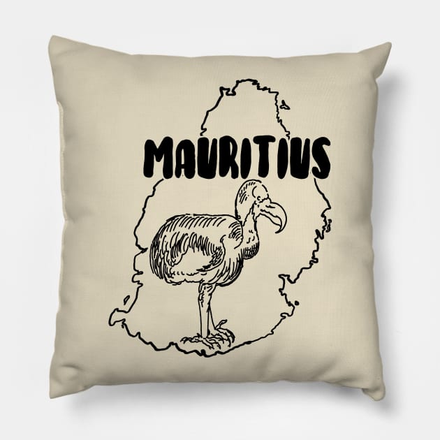 Mauritius Dodo Bird Tourism Pillow by encycloart