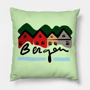 Bergen Houses Norway Pillow