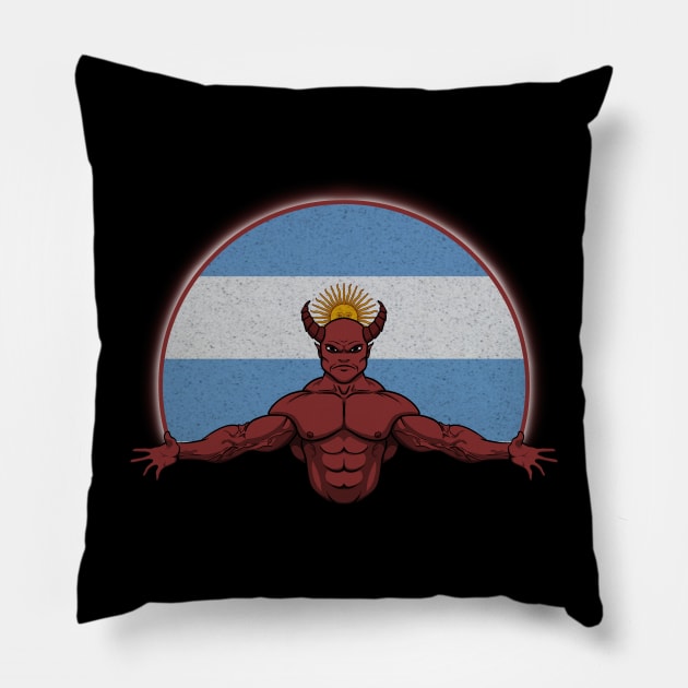 Devil Argentina Pillow by RampArt