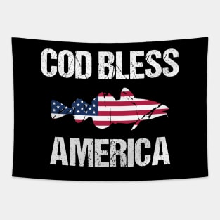 Cod Bless America Cod Fish Tapestry