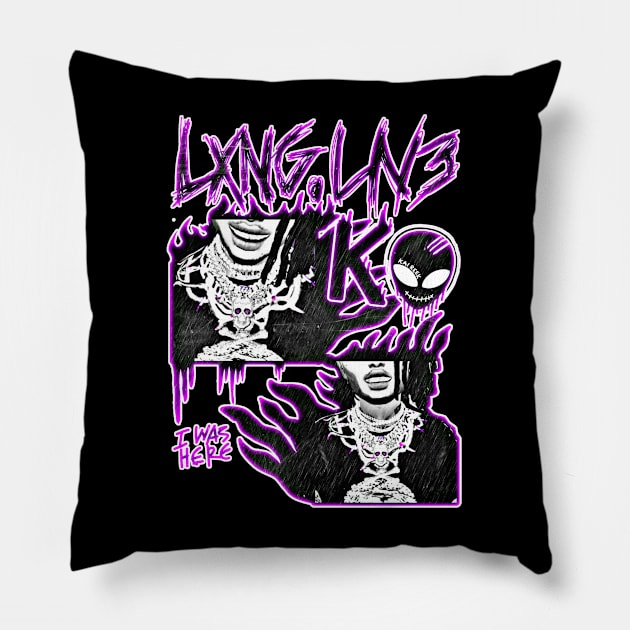 KVLI3N ''LXNG.LIV3'' (PURPLE) Pillow by KVLI3N