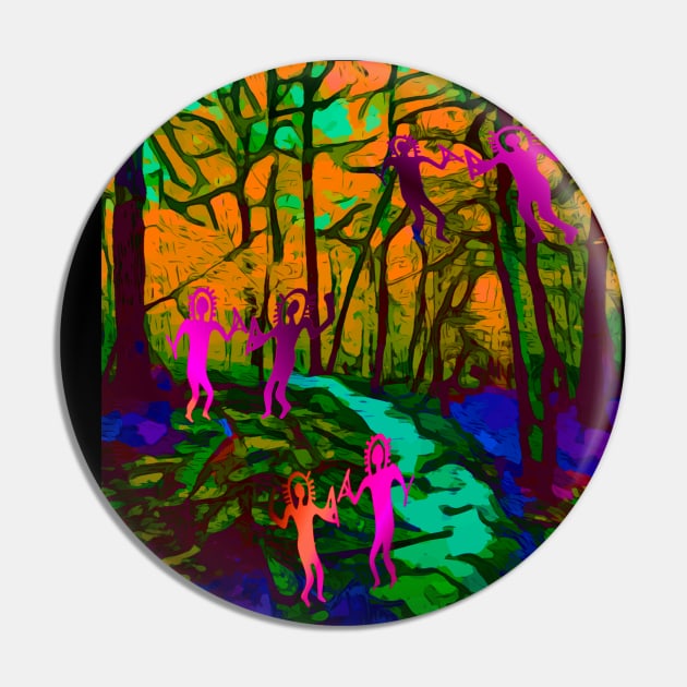 Playful Pink Forest Imps Pin by Mazz M