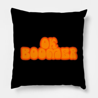 Ok Boomer Retro 1970s Funky Type Pillow