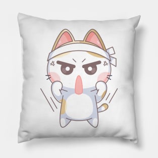 Cute cat looks very excited Pillow