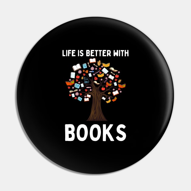 Life is better with books Pin by Patterns-Hub