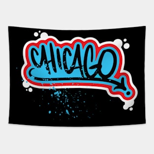 Chicago Street Tag with Splatters Tapestry