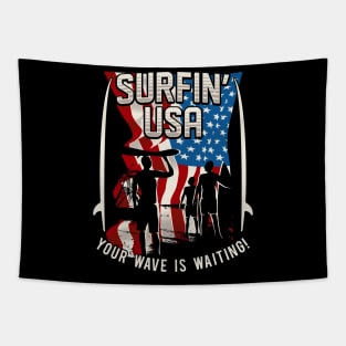 Surfin USA Cool Surfer Design Tapestry