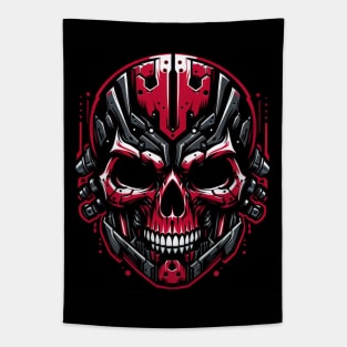 Red skull mecha style Tapestry