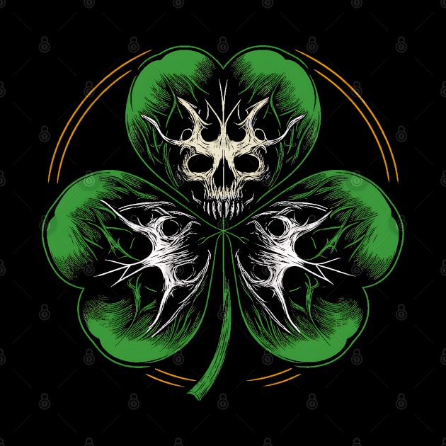 Creepy Shamrock Clover Leaf by MetalByte