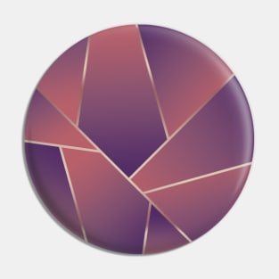 Pink Purple Ombre Gold Geometric Fractal Pin