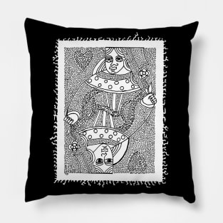 Queen of Hearts Drawing Pillow