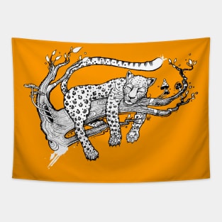 Sleeping leopard Tapestry