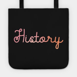 Back to School Pink and Coral Gradient Subject: History Tote