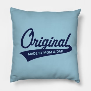 Original – Made By Mom And Dad (Birth / Baby / Navy) Pillow