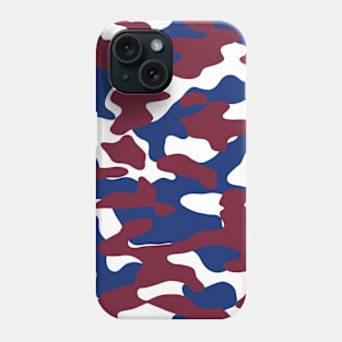 Burgundy, Blue and White Camo Phone Case