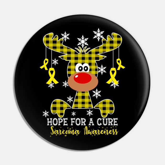 Reindeer Hope For A Cure Sarcoma  Awareness Christmas Pin by HomerNewbergereq