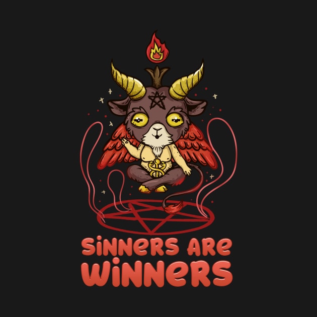 Sinners are Winners - Kawaii Baphomet T-Shirt by biNutz