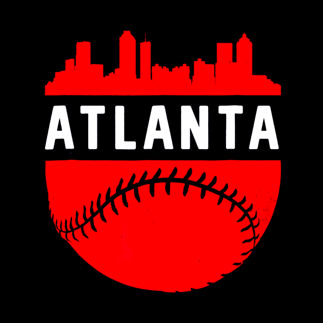 Downtown Atlanta Georgia Skyline Baseball by Vigo