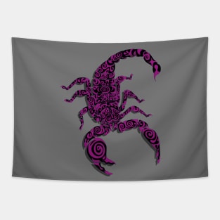 Purple Doodle Scorpion Tapestry