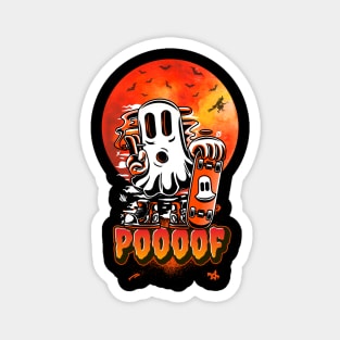 Skater Ghost Halloween Funny Magnet