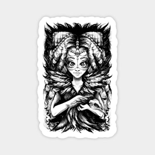 Princess of Ravens (on Black) Magnet