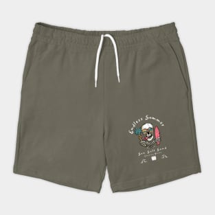 Endless Summer T-Shirt: Skull with Surfboard & Sunglass-Wearing Palm Tree - Surfwear Tee Shorts