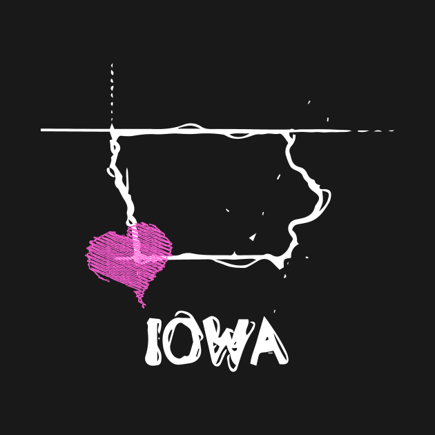 Love Iowa State Sketch USA Art Design by DimDom