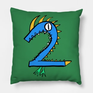 Monster Number 2 - happy sixth birthday for your little monster Pillow