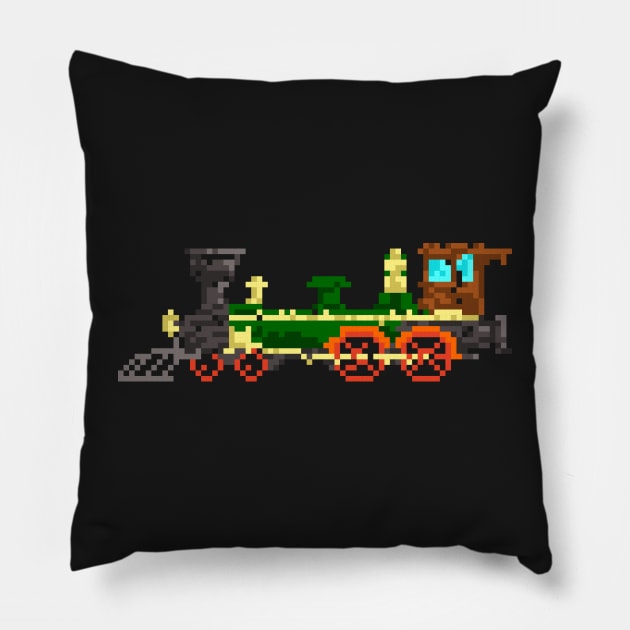 Ticket to Ride Train Engine Pixel Design - Board Game Inspired Graphic - Tabletop Gaming Pillow by MeepleDesign