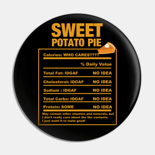 Sweet Potato Pie Nutrition Facts Black Thanksgiving Pin