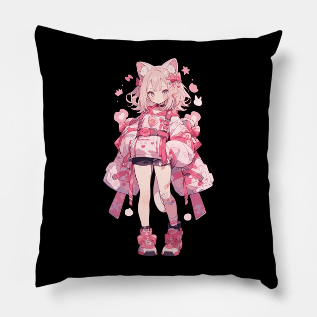 Anime Cat Girl Pillow by difrats