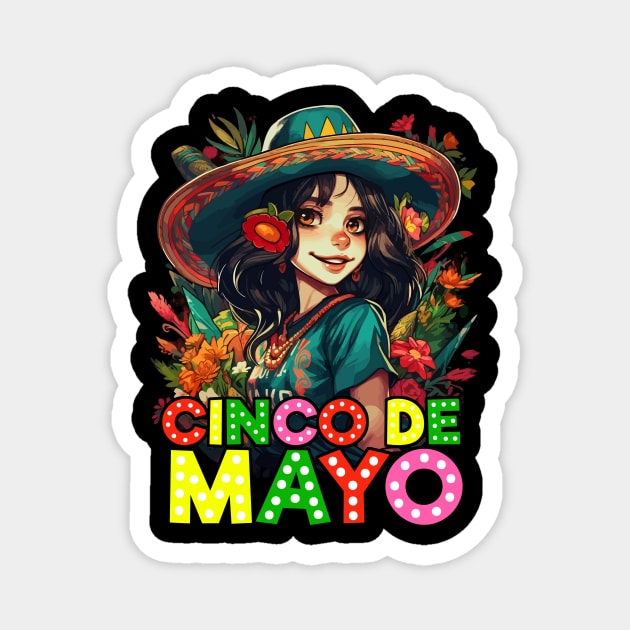 Cinco de Mayo Mexican Anime Girls Magnet by Ramadangonim