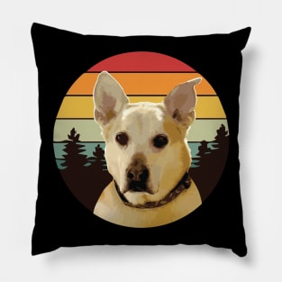 SHIBA MIX DOG FOREST RETRO PINES SUNSET Pillow
