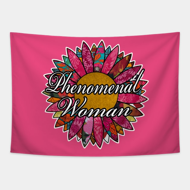 phenomenal woman retro flower Tapestry by artbyomega