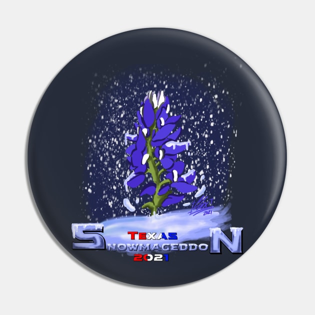 Texas Snowmageddon- Bluebonnet Pin by ClaytoniumStudios94