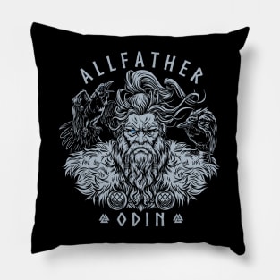 Norse Odin Viking Allfather God Raven Huginn Muninn Pillow