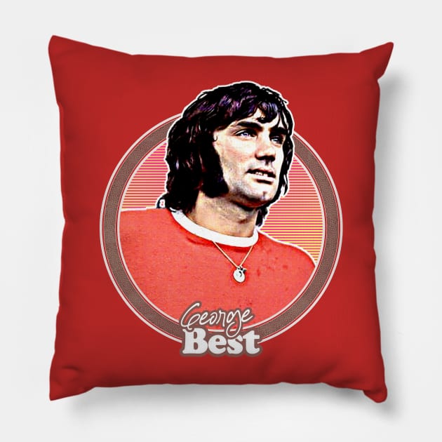 George Best /// Retro Fan Art Design Pillow by DankFutura