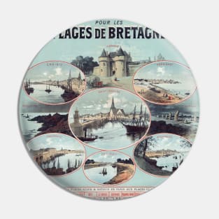 Billets de Bains de Mer France Vintage Poster 1888 Pin